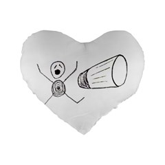 Violence Concept Drawing Illustration Small Standard 16  Premium Heart Shape Cushions by dflcprints