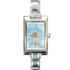 Cute Little Havanese Puppy Rectangle Italian Charm Watch by FantasyWorld7