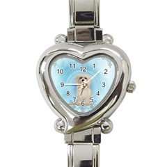 Cute Little Havanese Puppy Heart Italian Charm Watch