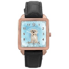 Cute Little Havanese Puppy Rose Gold Leather Watch  by FantasyWorld7