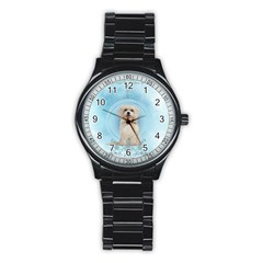 Cute Little Havanese Puppy Stainless Steel Round Watch by FantasyWorld7