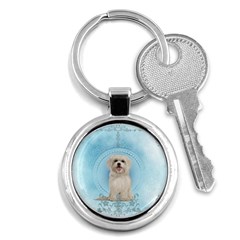 Cute Little Havanese Puppy Key Chains (round)  by FantasyWorld7