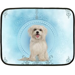 Cute Little Havanese Puppy Double Sided Fleece Blanket (mini)  by FantasyWorld7