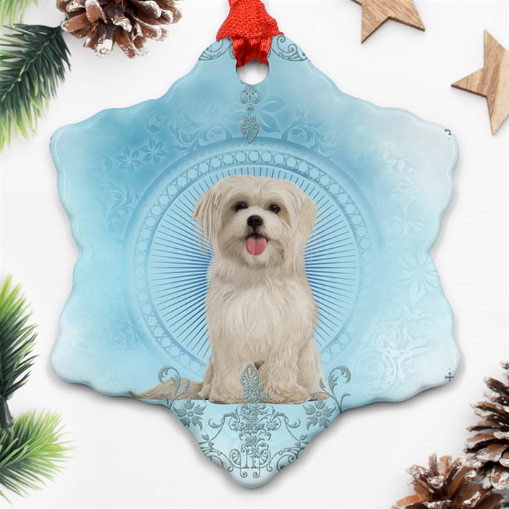 Cute Little Havanese Puppy Ornament (Snowflake)