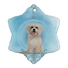 Cute Little Havanese Puppy Snowflake Ornament (two Sides) by FantasyWorld7