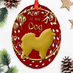 Year Of The Dog - Chinese New Year Ornament (oval Filigree) by Valentinaart