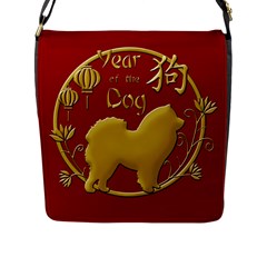 Year Of The Dog - Chinese New Year Flap Messenger Bag (l)  by Valentinaart