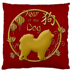 Year Of The Dog - Chinese New Year Large Flano Cushion Case (one Side) by Valentinaart