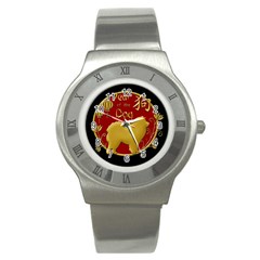 Year Of The Dog - Chinese New Year Stainless Steel Watch by Valentinaart