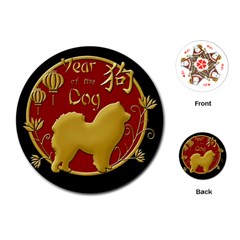 Year Of The Dog - Chinese New Year Playing Cards (round)  by Valentinaart