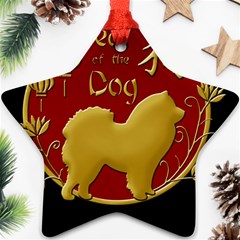 Year Of The Dog - Chinese New Year Star Ornament (two Sides) by Valentinaart