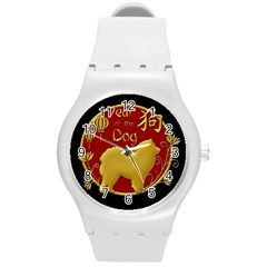 Year Of The Dog - Chinese New Year Round Plastic Sport Watch (m) by Valentinaart