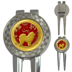 Year Of The Dog - Chinese New Year 3-in-1 Golf Divots by Valentinaart