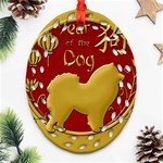 Year of the Dog - Chinese New Year Ornament (Oval Filigree) Front