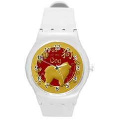 Year Of The Dog - Chinese New Year Round Plastic Sport Watch (m) by Valentinaart