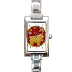 Year Of The Dog - Chinese New Year Rectangle Italian Charm Watch by Valentinaart