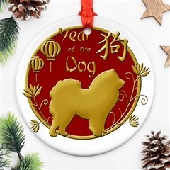 Year Of The Dog - Chinese New Year Round Ornament (two Sides) by Valentinaart