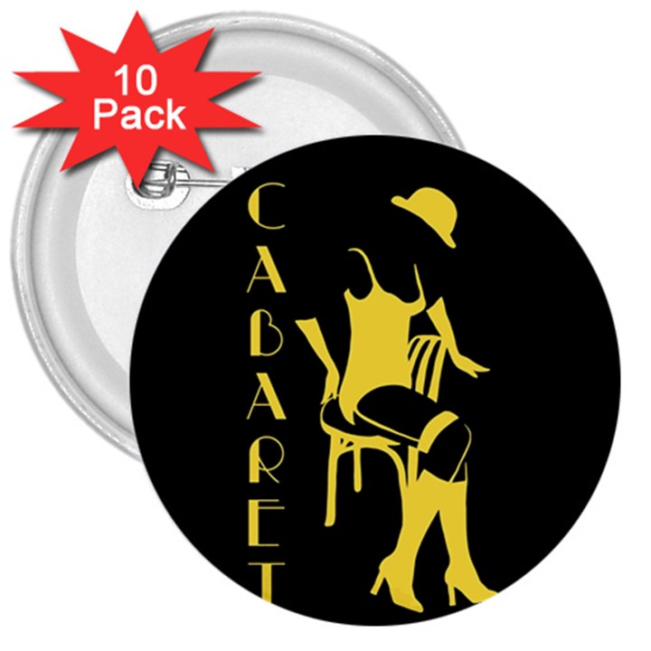 Cabaret 3  Buttons (10 pack) 