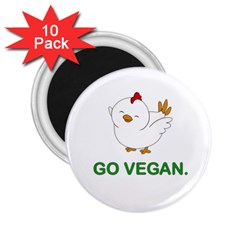 Go Vegan - Cute Chick  2 25  Magnets (10 Pack)  by Valentinaart