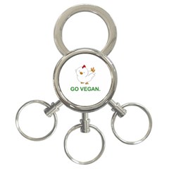 Go Vegan - Cute Chick  3-ring Key Chains by Valentinaart