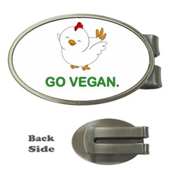 Go Vegan - Cute Chick  Money Clips (oval)  by Valentinaart