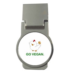 Go Vegan - Cute Chick  Money Clips (round)  by Valentinaart