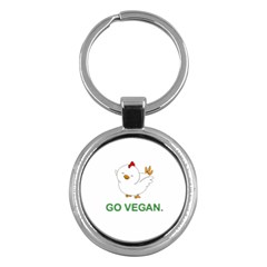 Go Vegan - Cute Chick  Key Chains (round)  by Valentinaart