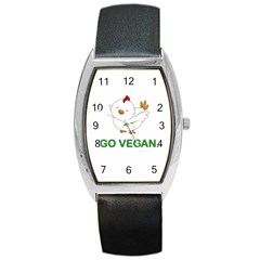 Go Vegan - Cute Chick  Barrel Style Metal Watch by Valentinaart