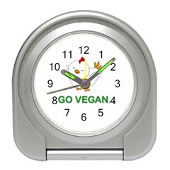 Go Vegan - Cute Chick  Travel Alarm Clocks by Valentinaart