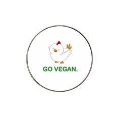 Go Vegan - Cute Chick  Hat Clip Ball Marker by Valentinaart