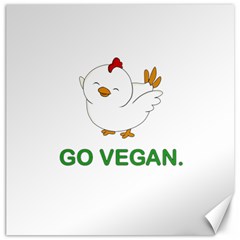 Go Vegan - Cute Chick  Canvas 16  X 16   by Valentinaart