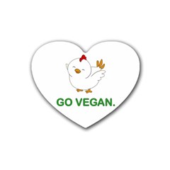 Go Vegan - Cute Chick  Heart Coaster (4 Pack)  by Valentinaart