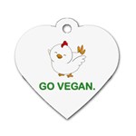 Go Vegan - Cute Chick  Dog Tag Heart (One Side) Front