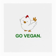 Go Vegan - Cute Chick  Medium Glasses Cloth (2-side) by Valentinaart