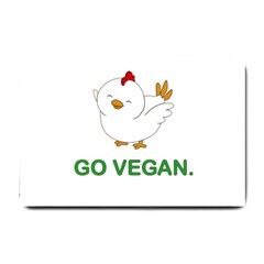 Go Vegan - Cute Chick  Small Doormat  by Valentinaart