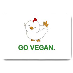 Go Vegan - Cute Chick  Large Doormat  by Valentinaart