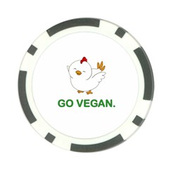 Go Vegan - Cute Chick  Poker Chip Card Guard by Valentinaart