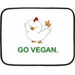 Go Vegan - Cute Chick  Double Sided Fleece Blanket (Mini)  35 x27  Blanket Front