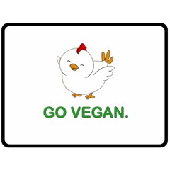 Go Vegan - Cute Chick  Fleece Blanket (large)  by Valentinaart