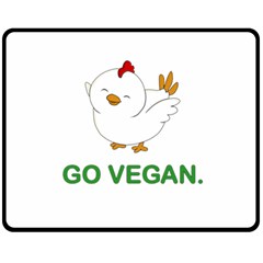 Go Vegan - Cute Chick  Fleece Blanket (medium)  by Valentinaart