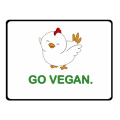 Go Vegan - Cute Chick  Fleece Blanket (small) by Valentinaart