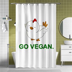 Go Vegan - Cute Chick  Shower Curtain 48  X 72  (small)  by Valentinaart