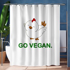 Go Vegan - Cute Chick  Shower Curtain 60  X 72  (medium)  by Valentinaart