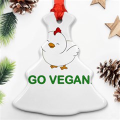 Go Vegan - Cute Chick  Ornament (christmas Tree)  by Valentinaart