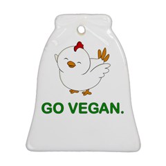 Go Vegan - Cute Chick  Bell Ornament (two Sides) by Valentinaart