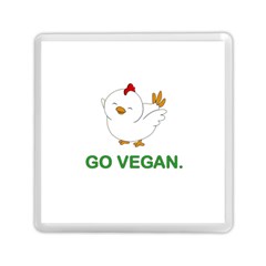 Go Vegan - Cute Chick  Memory Card Reader (square)  by Valentinaart