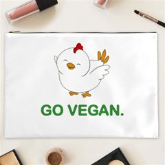 Go Vegan - Cute Chick  Cosmetic Bag (xxl)  by Valentinaart