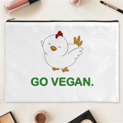 Go Vegan - Cute Chick  Cosmetic Bag (xxxl)  by Valentinaart