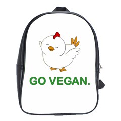 Go Vegan - Cute Chick  School Bag (xl) by Valentinaart