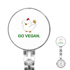 Go Vegan - Cute Chick  Stainless Steel Nurses Watch by Valentinaart